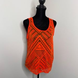 Orange printed top